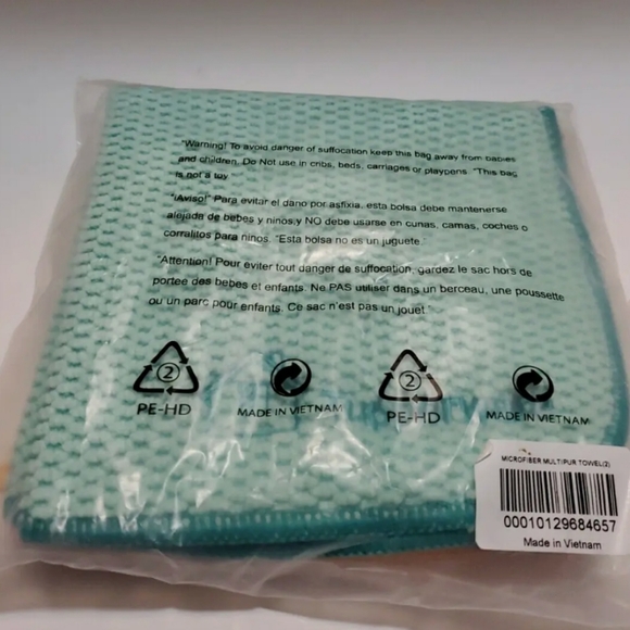 *2 Tupperware Multipurpose Microfiber Kitchen Cleaning Towels Pink & Light Green - Picture 6 of 8